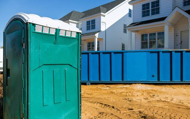 dumpster and portable toilet at a construction site project in Antioch TN